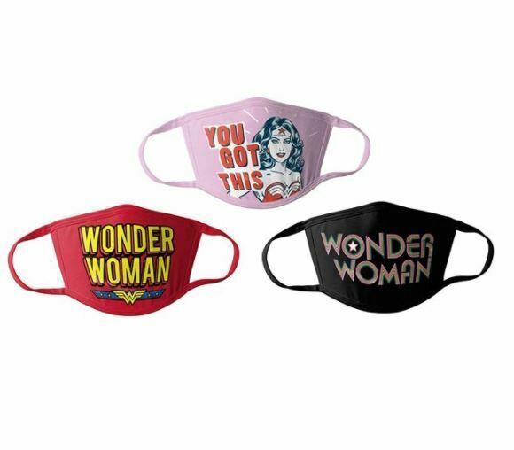 DC Comics Wonder Women 3 Pack Washable Adult Reusable Face Masks 045299092381