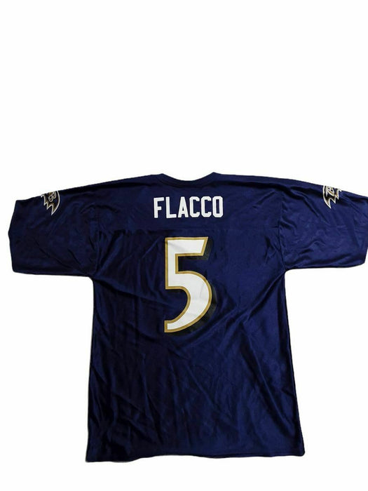 Baltimore Ravens Team Apparel #5 Joe Flacco Jersey Purple (Size: M)