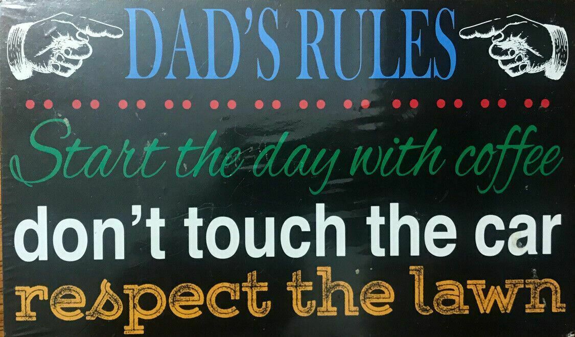 "Dad's Rules" Wooded Wall Plaque 639277088451