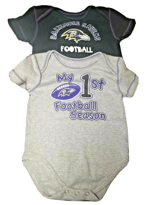 Baltimore Ravens NFL 2-Pc Black & Gray One Piece Set  (Infant Size: 18 mos.)