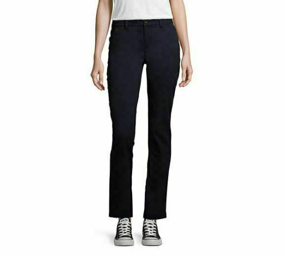 Arizona Juniors Girls Black Slim Fit Straight Pants (Size: Varies)