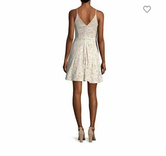 My Michelle Women's Nude Strapped A-Line Lace Dress Ivory (Size: 3) NWT!