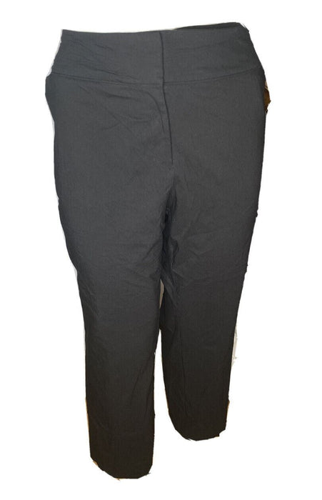 Avenue Plus Size | Black Super Straight Leg Trousers (Size: 26P)