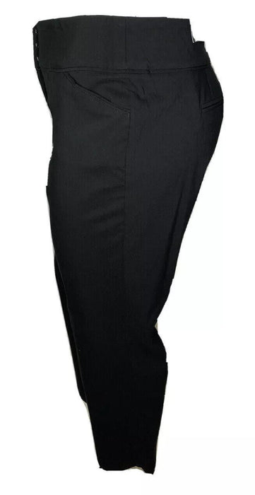 Avenue Plus Size | Black Super Straight Leg Trousers (Size: 26P)
