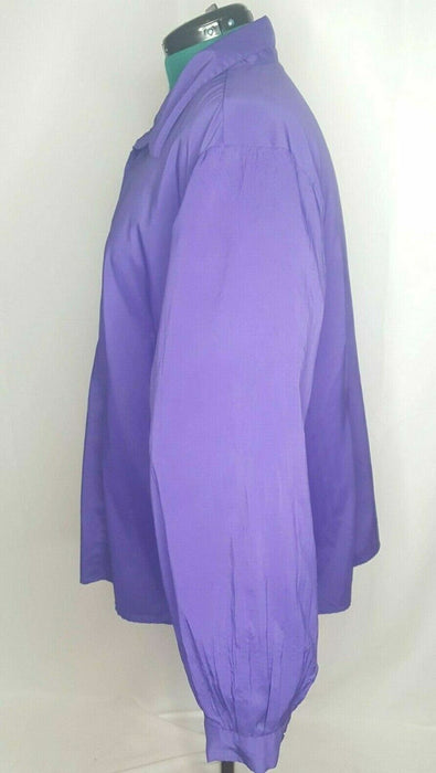 Ashley Stewart Grape Purple Button Down Long Sleeve Top (Size: 26)