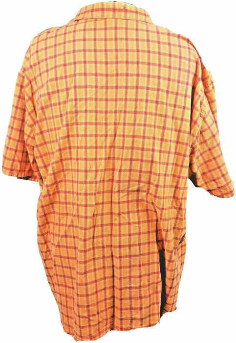 Erica Brooke Women's Orange Checkered Collar Top (Size Plus: 32)