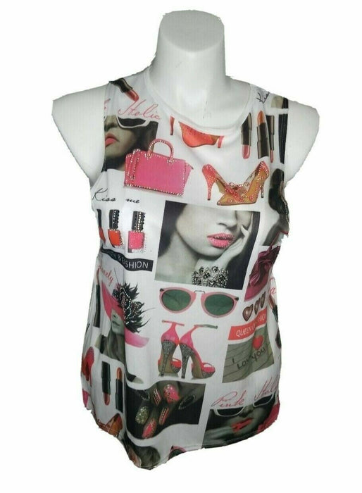 Davida Bling "Kiss Me" "Beauty & Fashion" Sleeveless Top (Size: M)