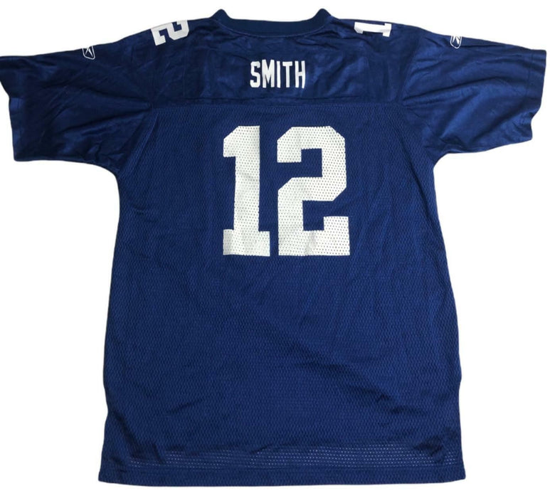 New York Giants Reebok One Field #12 Smith Jersey Blue Youth (Size: XL)