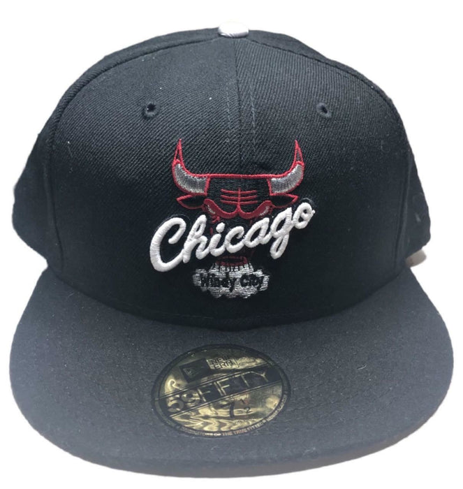 Chicago Bulls 59Fifty New Era Hardwood Classics Fitted Hat Black Men's (Sz: 7.5)