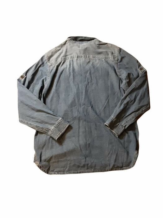 Timberland Men's Blue Long Sleeve Button Down Denim Shirt (Size: XL)