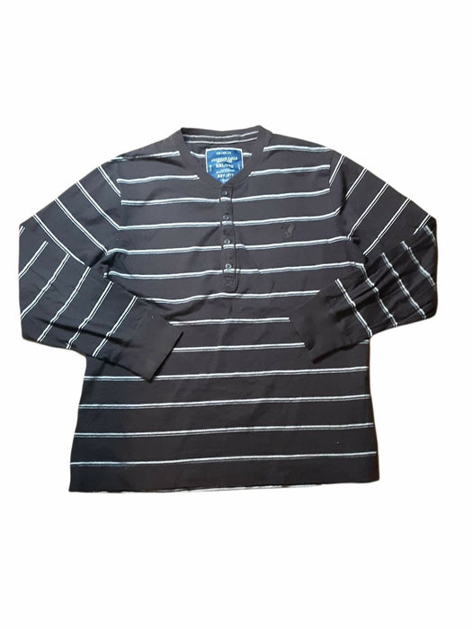 American Eagles Men's Brown Striped Vintage Long Sleeve T-Shirt (Size: XXL)