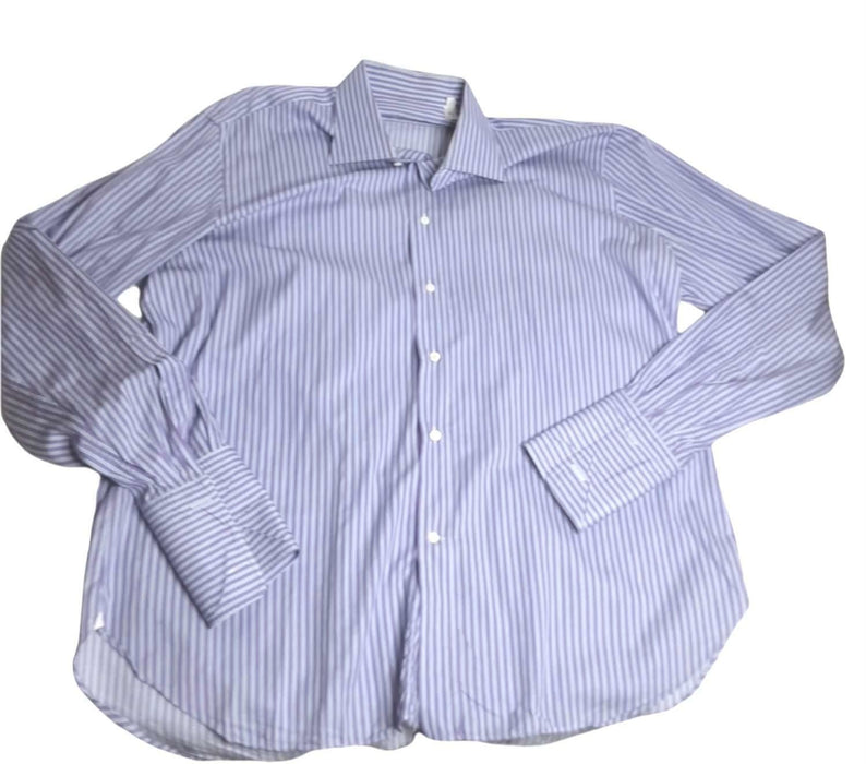 Aster Men's Purple Striped Button Down Shirt (Size: 45/18)