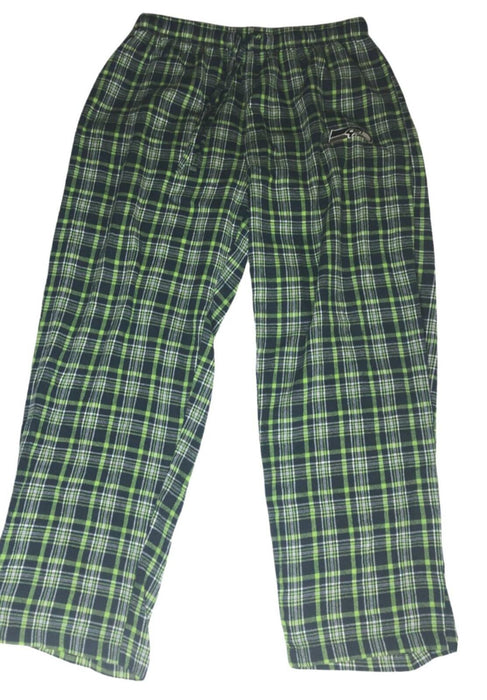 Seattle Sea Hawks NFL Team Apparel Plaid Pajama Pants Green Men's (Size: XL)