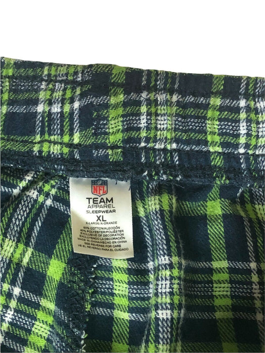 Seattle Sea Hawks NFL Team Apparel Plaid Pajama Pants Green Men's (Size: XL)