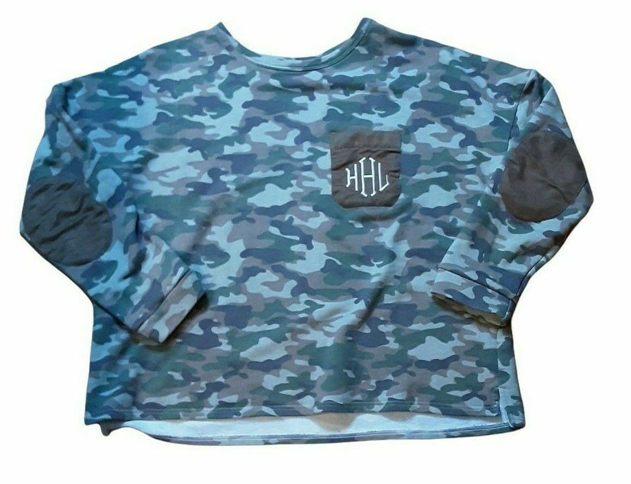 Marley Lilly Women's Loose Fit Crew Neck Camo Sweater (Size: L/XL)