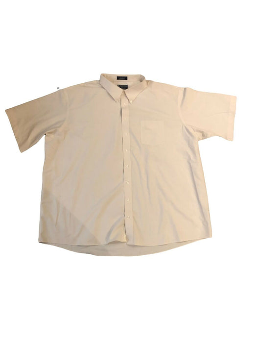 Stafford Cotton Blended Oxford Causal Button Down Shirt Beige Men's (Size: 22B)