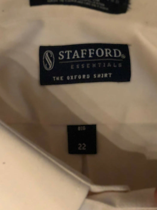 Stafford Cotton Blended Oxford Causal Button Down Shirt Beige Men's (Size: 22B)