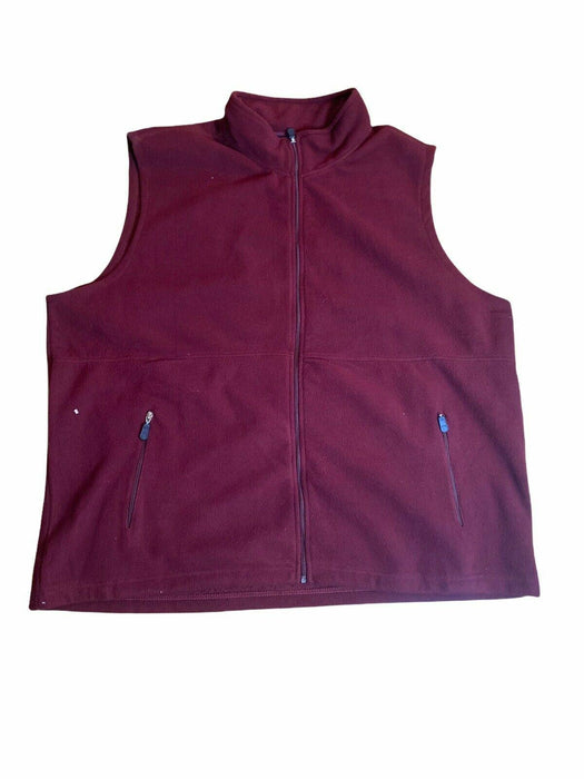 Harbor Bay Men's Fleece Full Zip Jacket/Vest Burgundy (Big & Tall: XXL)