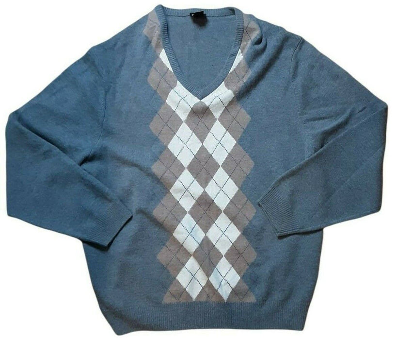 JoS. A. Bank Men's Argyle Wool Sweater Gray (Big & Tall Size: XXL)