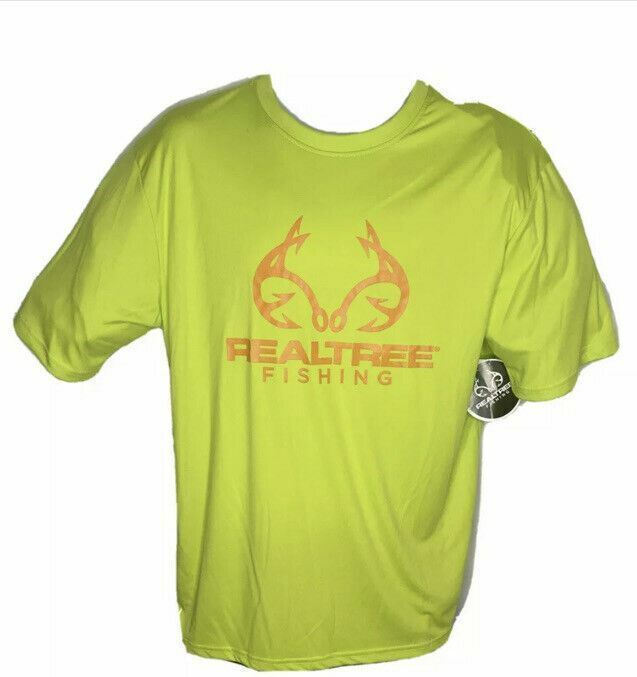 Realtree Fishing Men's Performance Neon Yellow Tee Shirt (Size: L)