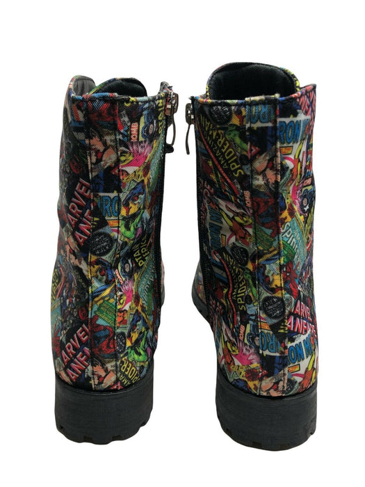 Marvel Comics All Super Hero Print Zip-Up Fashion Boots Women's (Size: 6)