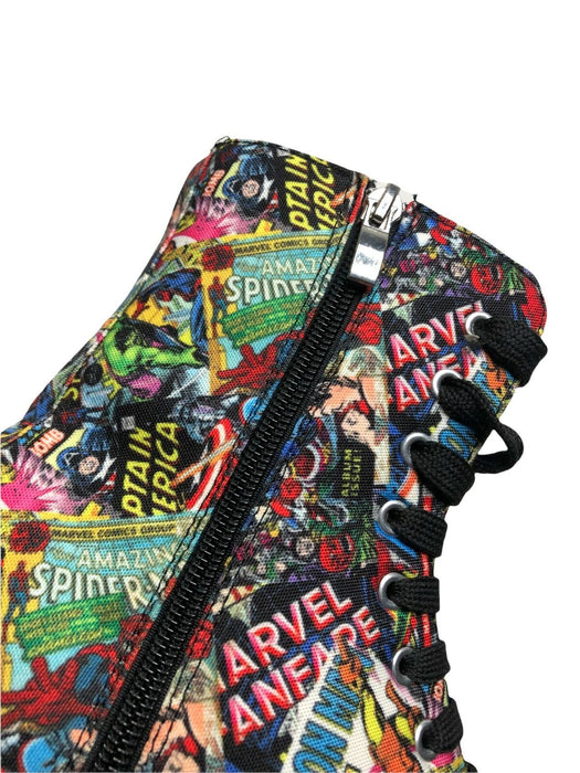 Marvel Comics All Super Hero Print Zip-Up Fashion Boots Women's (Size: 6)