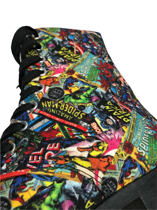 Marvel Comics All Super Hero Print Zip-Up Fashion Boots Women's (Size: 6)