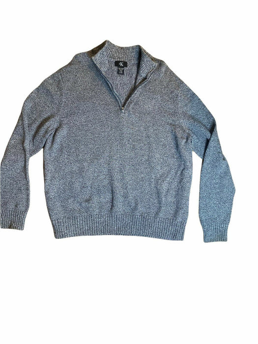 Calvin Klein Men's Cotton Quarter Zip Sweater Heather Gray (Size: XXL)