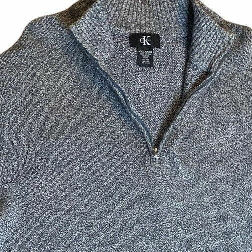 Calvin Klein Men's Cotton Quarter Zip Sweater Heather Gray (Size: XXL)