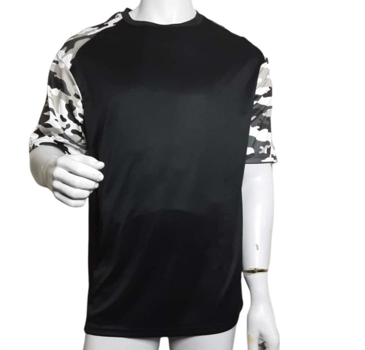 Bandger Sport Men's Black Camouflage Sleeves Shirt (Size: XL)