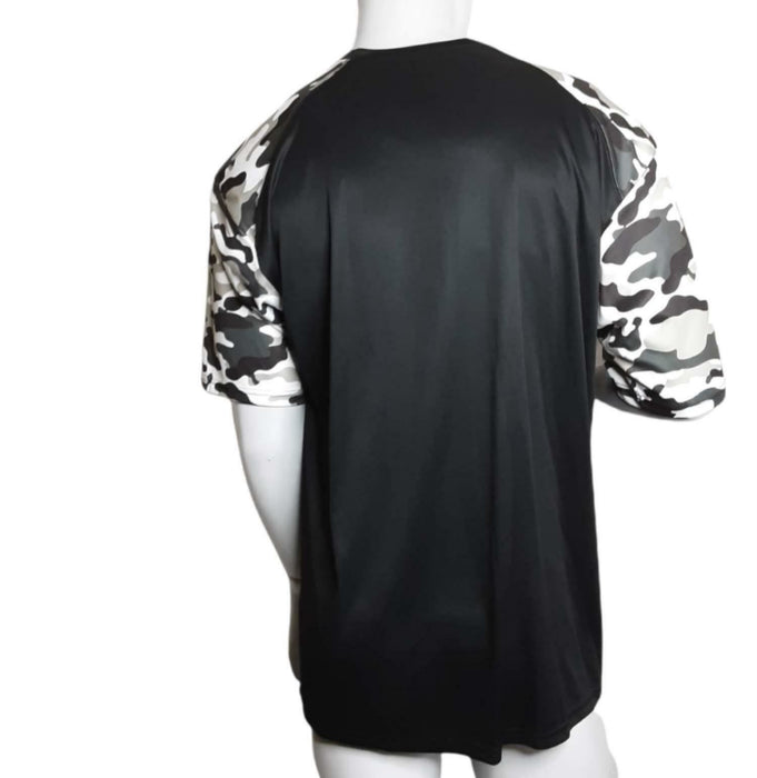 Bandger Sport Men's Black Camouflage Sleeves Shirt (Size: XL)