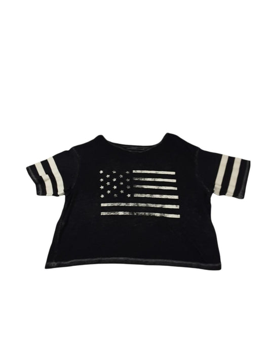 American eagle Women's Black/White American Flag Crop Top (Size: XS)