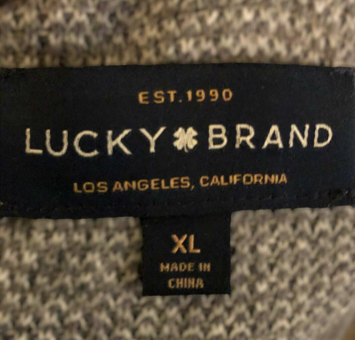 Lucky Brand Knitted Pullover Crew Neck Sweater Gray Men's (Size: XL)