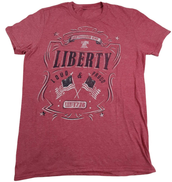 Liberty 1776 Declamation of Independents T-Shirt Red Men's (Size: S)