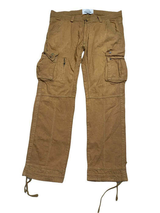 Deceil Premium Wash Canvas Cargo Pants Men Dark Khaki (Size: 36 X 32)