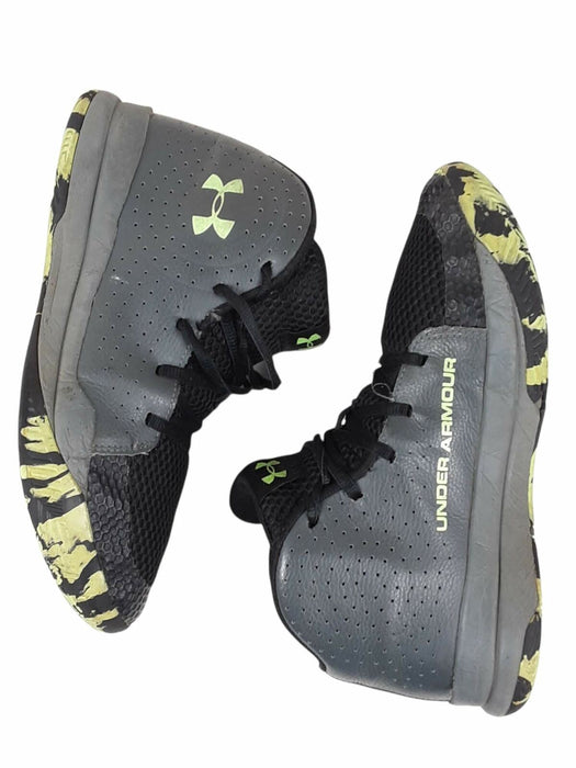 Under Armour Jet 2019 Grey/Green Basketball Shoes Boys (Size: 5.5y) 3022121-100