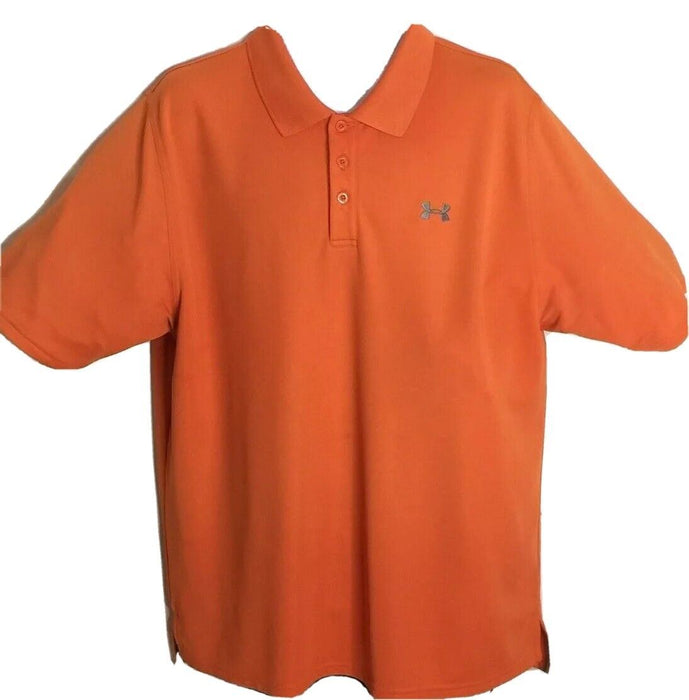 Under Armour Heatgear Polo Shirt Orange Men's (Size: XL)