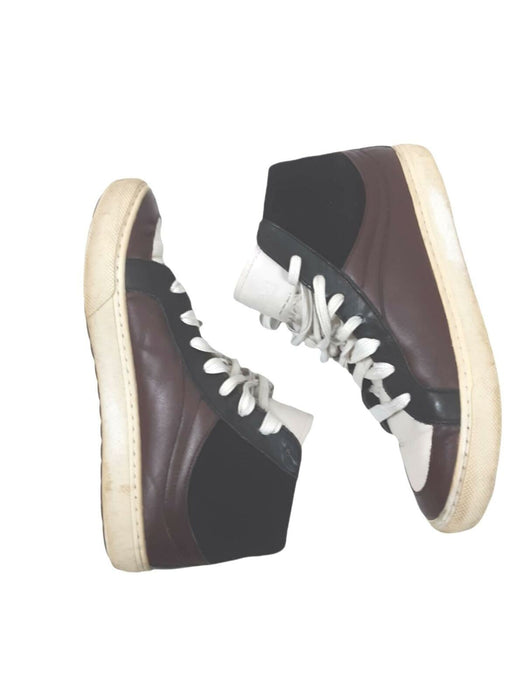 Coach Men's Hi-Top Casual Leather Sneakers Marron/Black (Size: 11D) G1286