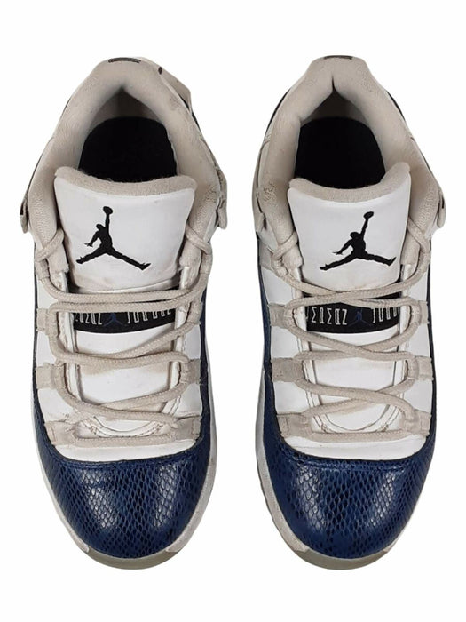 Jordan 11 Retro Navy Snakeskin Low Basketball Shoes Boys (Size: 1y) CD6848-102