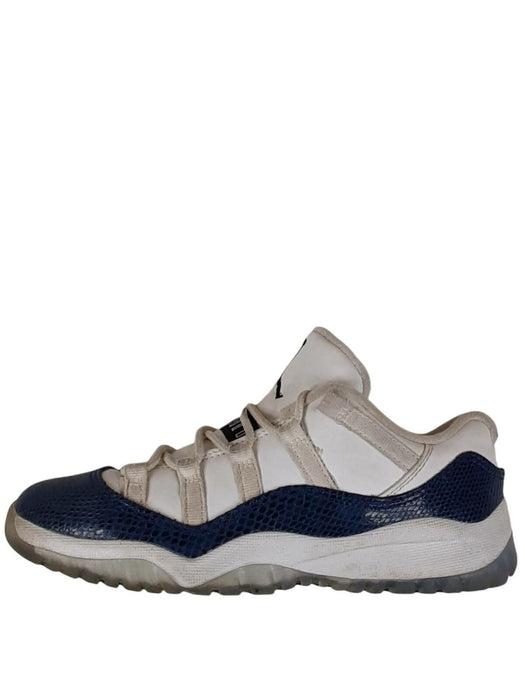 Jordan 11 Retro Navy Snakeskin Low Basketball Shoes Boys (Size: 1y) CD6848-102