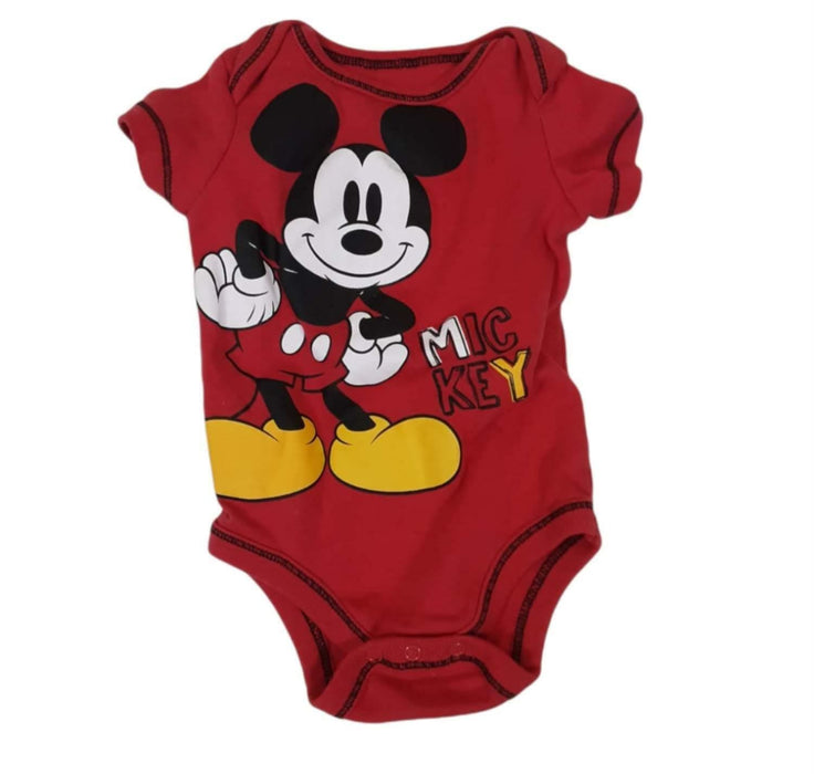 Disney Baby Boy's Red Mickey Mouse One Piece (Size: 3/6M)