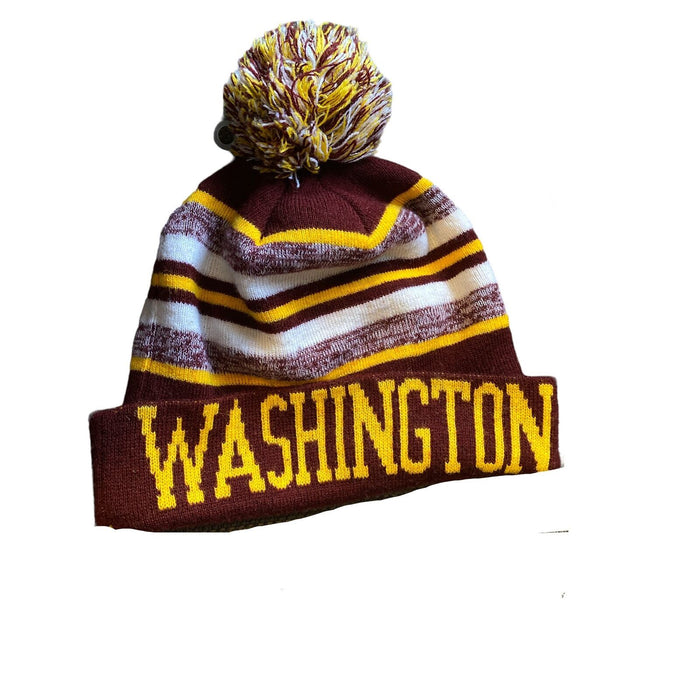 Washington Football Team NFL Soft Knit Beanie Hat Marron/Yellow (Size: One Size)