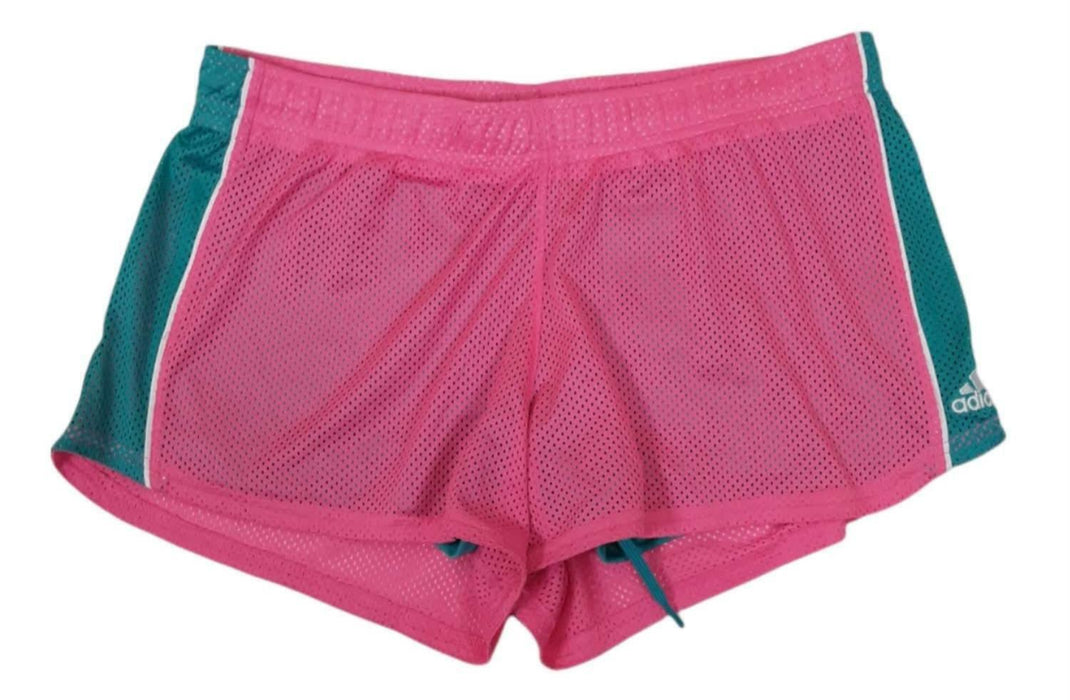 Adidas Girls Pink/Green Active Running & Jogging Shorts (Size: M)