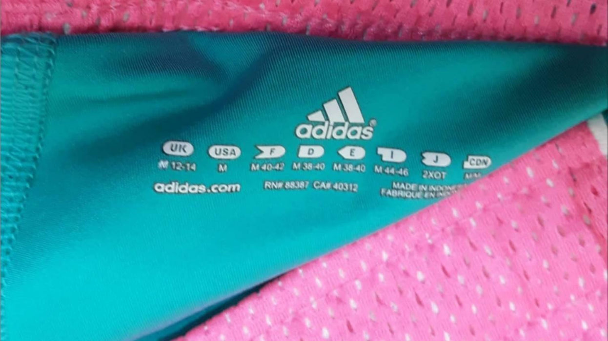 Adidas Girls Pink/Green Active Running & Jogging Shorts (Size: M)