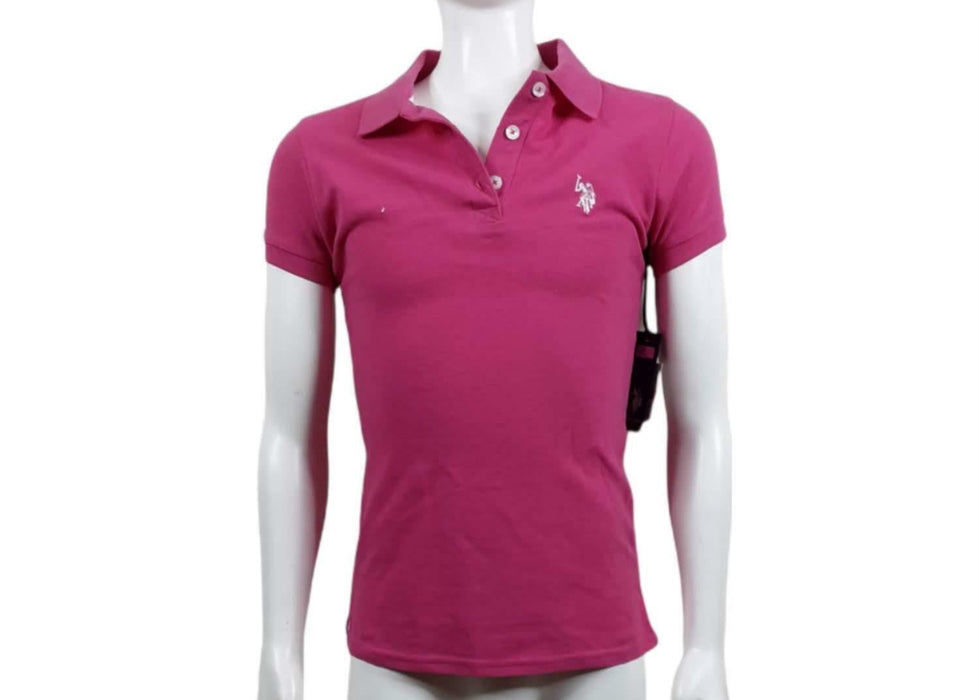 U.S. Polo Assn Women's Pink Collared Interlock Top (Size: XS)