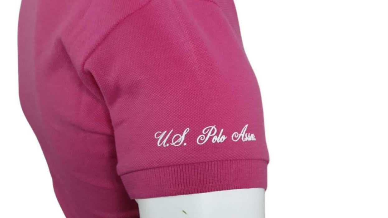 U.S. Polo Assn Women's Pink Collared Interlock Top (Size: XS)