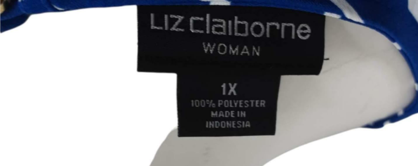 Liz Claiborne Women's Blue Striped Sleeveless Top (Size: 1X) 96232100026