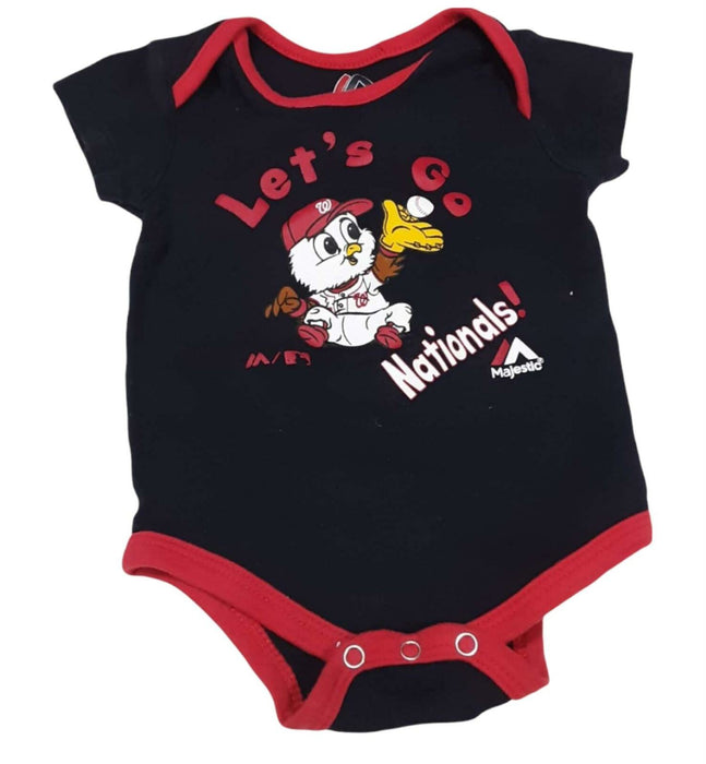 Washington Nationals Majestic "Lets Go Nats" Baby One Piece Blue (Size: 3-6M)