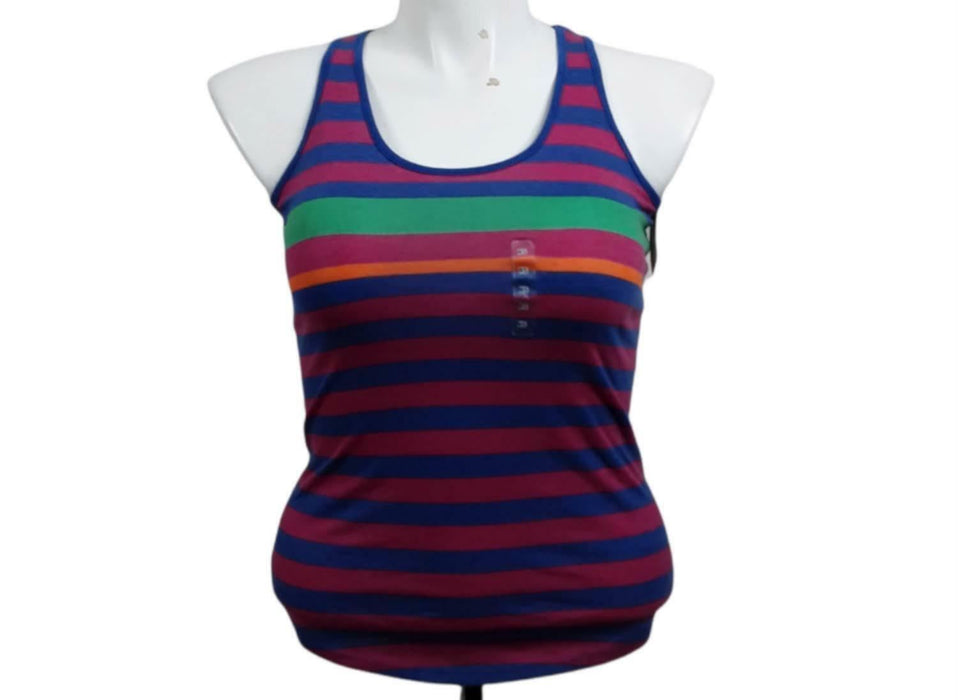 Flirtitude Active Women's Blue Striped Sleeves Top (Size: XS)