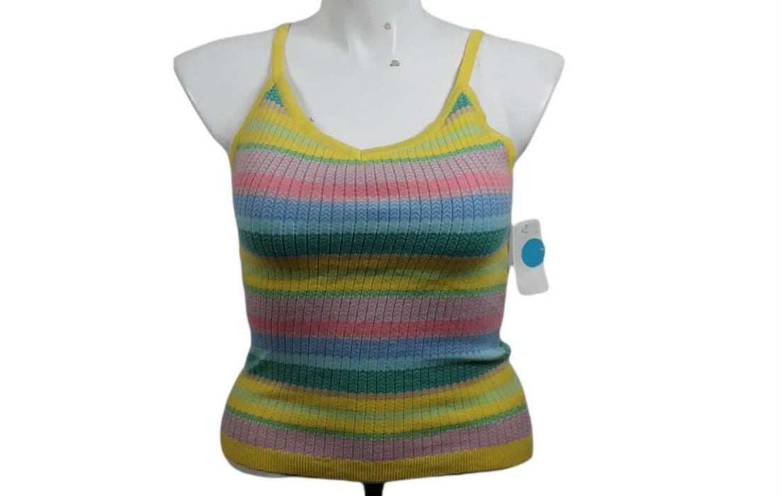 Eye Shadow Women's Multicolor Striped Sleeveless Top (Size: M)